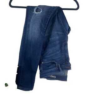 GAP Distressed skinny jeans- size 8 long